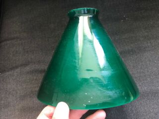 Vintage Emeralite Green White Glass Table Lamp Shade Only 4