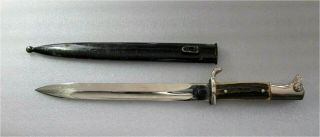 Ww2 German K98 Dress Bayonet With Stag Horn Handle Scabbard Emil Voos Solingen