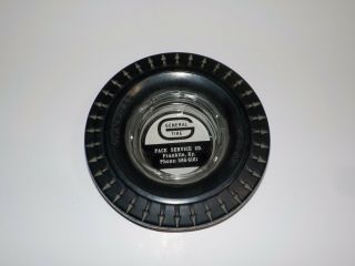 Vintage Glass Rubber Tire Ashtray General Tire Pace Service Franklin Ky