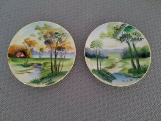 Vintage Hand Painted Signed Plates