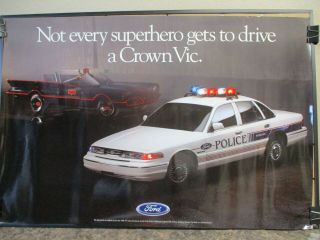 Ford Crown Victoria Police Car Poster With The George Barris " Batmobile
