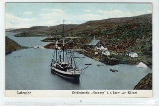 Zendingsschip " Harmony " I D Haven Van Killinek: Labrador Postcard (c43671)