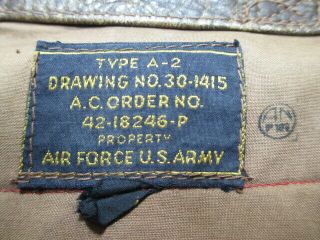 WWII A - 2 Flight Jacket with Blood Chit from CBI C - 87 Pilot Capt.  Carl Triest 3