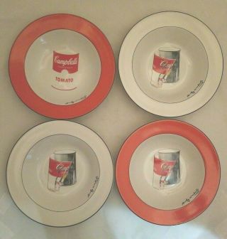 Soup Bowls Andy Warhol Signed Campbells Tomato Block Pop Art Set Of 4