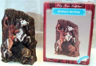 Vintage Old West Visions Limited Edition Buffalo Hunter Poly Stone Sculpture