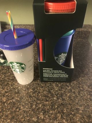 Starbucks 2020 Summer 5 Color - Changing Cups Bundle With One Confetti Cups