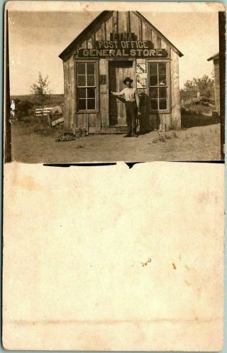 Vintage 1910s Etna (wyoming?) Real Photo Rppc Postcard Post Office General Store