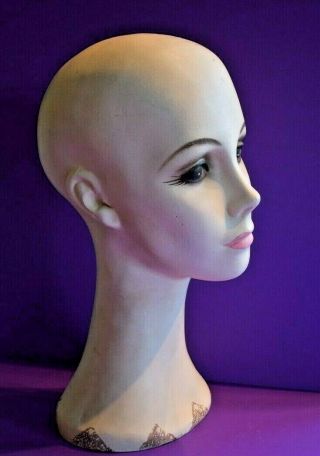 VINTAGE 1950 - 60s WOMAN FEMALE MANNEQUIN HEAD LIFE SIZE BUST STORE DISPLAY 3