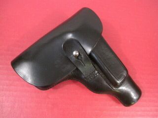 Wwii German Military Black Leather Holster For Walther Pp Pistol - Drgm Xlnt 2