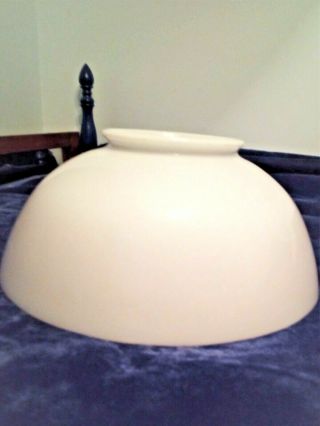 Vintage White Smooth Milk Glass Lamp Shade 6 " Tall / 14 " Wide - Tapers To 6 " Top
