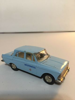Russian/ Soviet Moskvitch 412 A2 Diecast Metal Medical Toy Car
