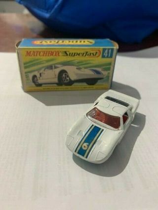 Matchbox Superfast Lesney No 41 Ford Gt 40 And Box