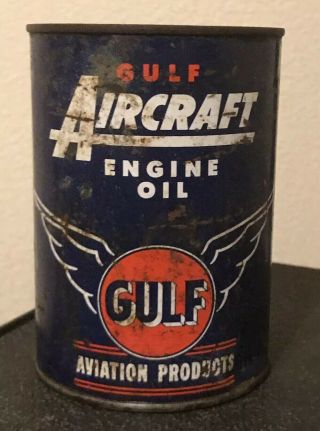 Vintage One U.  S.  Quart Of Gulf Aircraft Aviation Product