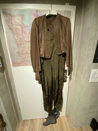 Ww2 Usaaf Electrically Heatet Flight Suit Type F - 3a,  Trouser,  Jacket And Shoes I