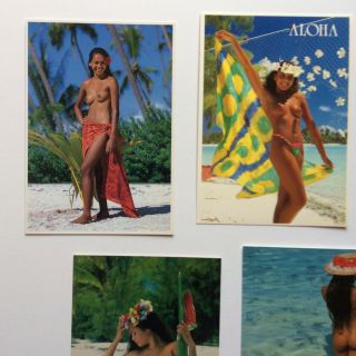 8ea TEVA SYLVAIN Topless Girls Of The South Seas POSTCARDS 70s & 80s VG,  Large A 2