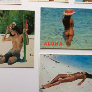 8ea TEVA SYLVAIN Topless Girls Of The South Seas POSTCARDS 70s & 80s VG,  Large A 3