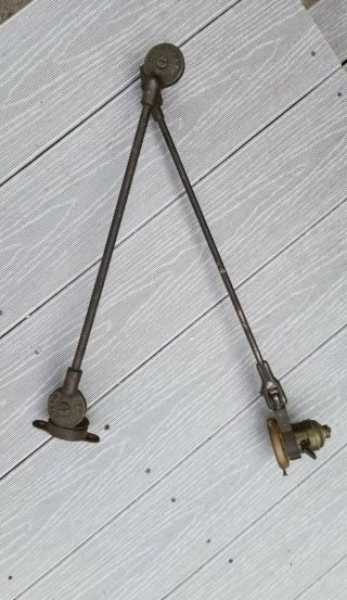 Vintage 1900 Mccroskey Adjustable Lamp Cast Iron Industrial Task Light Wall Arm