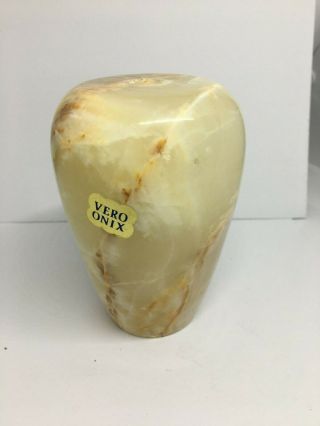 Onyx Alabaster Marble Lamp Base Part - Made In Italy - Nos