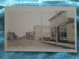 Rppc 1910 Post Office On Main Stree Webster,  Iowa