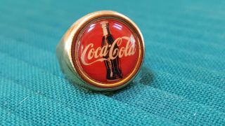 Vintage Coca Cola Soda Coke Bottle Advertising Ring Brass