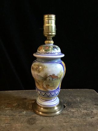 Vintage Asian Style Ceramic Ginger Jar Floral Lamp