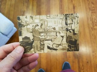 1909 Rppc Real Photo Postcard,  Office With Dozens Of Calendars On Wall,
