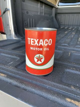 Vintage Texaco Motor Oil Can Gas Gasoline
