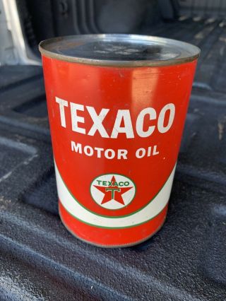 Vintage Texaco Motor Oil Can Gas Gasoline 2