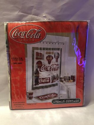 Coca - Cola 70 " X 72 " Shower Curtain " Vintage Coca - Cola " 100 Vinyl