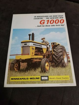 1966 Minneapolis - Moline G1000 Tractor Sales Brochure