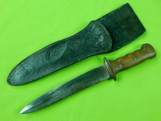 Us Ww2 Vintage Custom Hand Made Handmade Theater Fighting Knife & Sheath