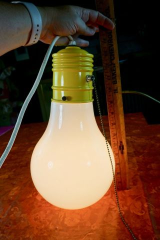 Vtg Mid Century Xl Large Giant Hanging Lightbulb Lamp Swag Fixture Pop Art