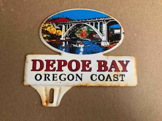 Old Depoe Bay Oregon Coast Souvenir Advertising License Plate Topper