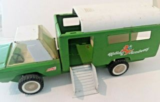 Vintage 70s Buddy L Riding Academy Horse Hauler Truck Lime Green & White 18 "