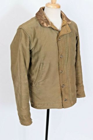 Vintage Wwii Usn N - 1 Navy Deck Coat Jacket Usa Mens Size 40