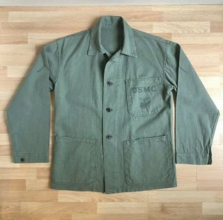 Ww2 Wwii 1941 Usmc Hbt Herringbone P41 P47 Marines Shirt Jacket Utility Coat