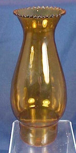Vintage Amber Kerosene Oil Lamp Glass Chimney No.  1 Style Pie Crust Top