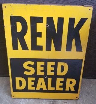 Vintage Renk Seed Dealer Sign Corn Feed Farm