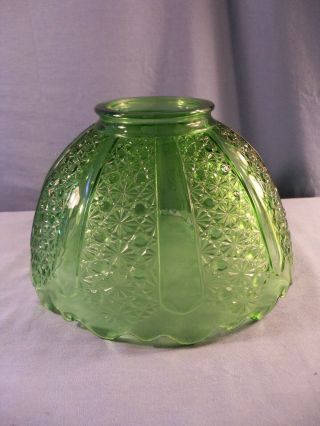 Green Glass Dome Shaped Lamp Shade Daisy & Button 10 " Wide 4 " Fitter
