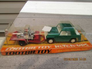 Vintage 1969? Tootsietoy Hitch - Ups Jeep And Vespa Scooters,  Nos