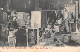 Millville,  Nj,  Men At Work In Whitall Tatum Co Glass Factory,  Martin Pub 1903 - 06
