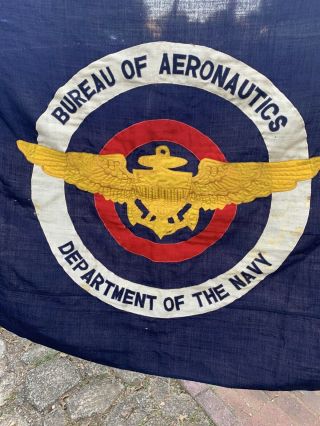 Ww2 Large Us Navy Bureau Of Aeronautics Flag