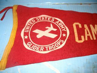 Ww2 Us Army Artillery Glider Troops Felt Pennant Camp Mackall Nc Rare Htf
