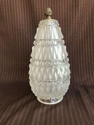 Vintage Art Deco Diamond Pattern Frosty/clear Glass Lamp Shade Globe 52