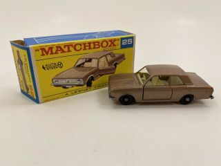 Vintage Matchbox Lesney Ford Cortina Gt 25 With Box Movable Wheel