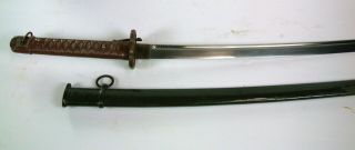 Ww2 Japanese Nco Sword Matching Numbers On Blade & Scabbard