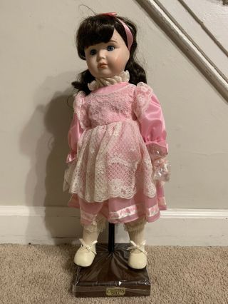 I Love Tupperware Doll 16 " Porcelain Pink Dress 1980s Vintage - / Rare