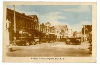 Oyster Bay Li Ny - 1920s View Of Audrey Avenue Store Fronts - Postcard