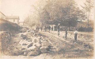 South Coventry,  Ct,  Men At Work Building Trolley Line,  Real Photo Pc C 1910 - 20