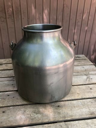 Vintage Stainless Steel Milk Can Bucket 5 Gallon Pail Farm Dairy